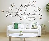 Psalm 23, Christian NIV Bible Verse Quote, The Lord is my Shepherd, Vinyl Wall Art Sticker, Mural,...