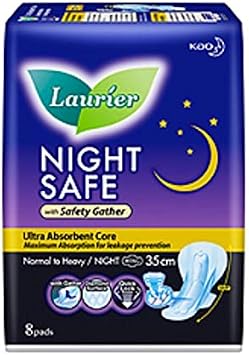 #MG LAURIER Nightsafe Safety Gather 35cm 8s - تم تصميم Safety Comfort with Gathers خصيصًا لتمنحك حماية من التسرب بنسبة 360 درجة حتى تتمكن من النوم براحة البال طوال الليل.