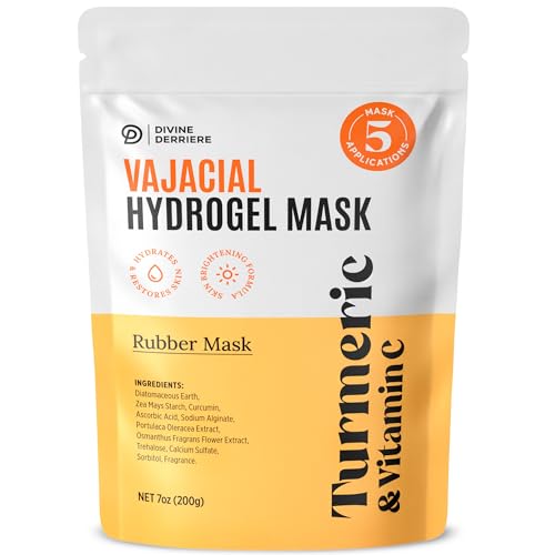 Divine Derriere Vajacial Hydrogel Mask - Premium Modeling Mask with Turmeric & Vitamin C - Deeply Purifying & Super Hydrating Facial & Vajacial Masks Hydro jelly Peel-Off Powder (Full Kit)