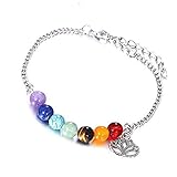 PULABO Sette colori Buona fortuna Potenza Pietra Bracciale Preghiere Collana Lunghezza regolabile Uomo Durabilità Conveniente e durevole squisito