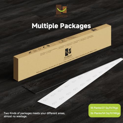 FLOREXP Peel and Stick Flooring,Vinyl Plank Flooring Wood Look,Waterproof Flooring Planks for Bedroom,Kitchen,Bathroom,Living Room,18 Planks 27 Sq.Ft.,Charcoal Wood by FLOREXP - Used condition - Image 8