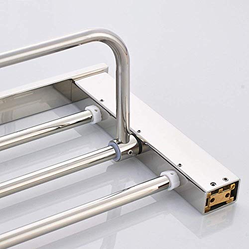 Porte-serviettes étagère inoxydable pliant pour stopper l'encombrement mural