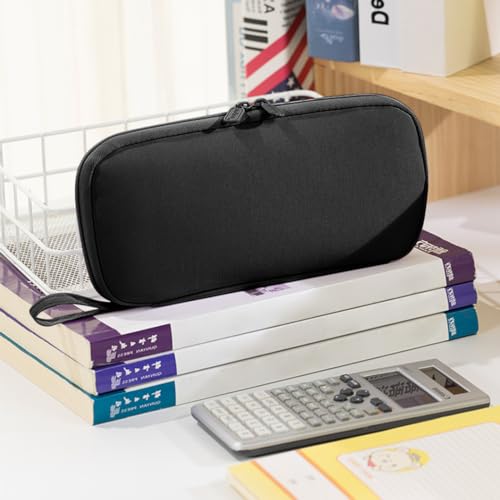 Image of Rolin Roly Multi-function Pencil Case Pencil Box Large Capacity Pen Case Holder for Women Pen Bag Organizer with Zipper (black)