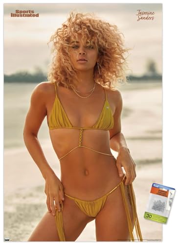 Póster de pared Jasmine Sanders de impresión premium Sports Illustrated con chinchetas