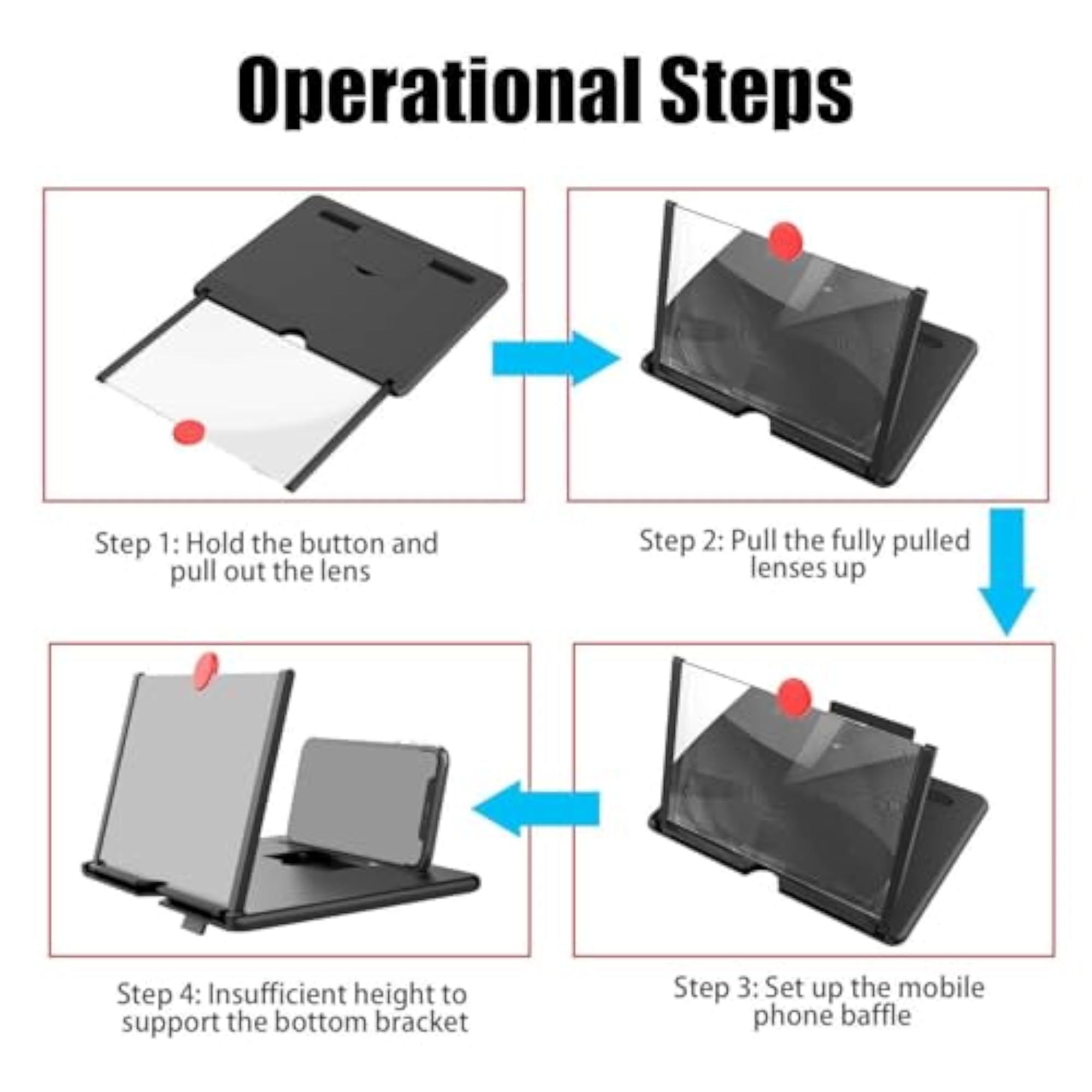 8 Inch 3D HD Screen Magnifier & Mobile Phone Holder