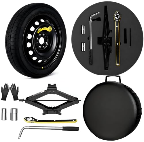Spare Tire Kit Fits 2016-2025 Chrysler Pacifica [Including Hybrid & PHEV], Includes Tool Kit & Storage Case (Complete Kit W/Carrying Case & Tool Kit)