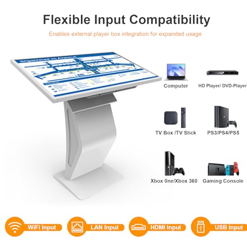 Image of 32 inch Touch Screen Kiosk, 10pt PCAP Touch Screen Digital Signage, Plug&Play K-Style Indoor Digital Signage, Interactive LCD Display Signage, CMS /U-Disk Publish Content, Split Screen, Android 11