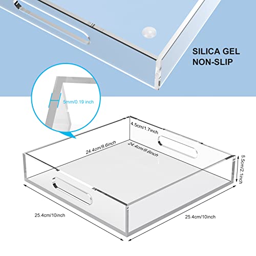 Cilinta 20220627 Home Decorative Coffee Table Tray, 10 Inchx10 Inch Elegant Acrylic Serving Trays thumb #3