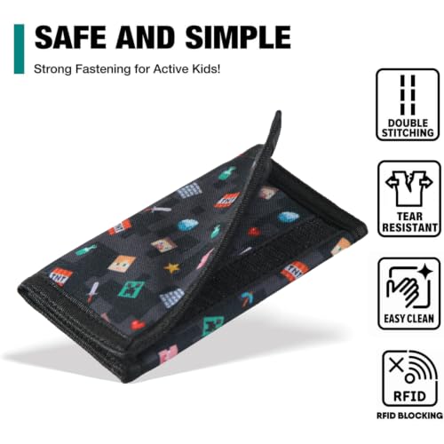 Image of Kids Wallet for Boys Teen, Little Boys Wallet for Kids Ages 4-5-6-7-8-9-10-12, Pixel Youth Wallets with Zipper Coin Pocket, Tri Fold Child Childrens Wallet for Christmas Birthday Gift Ideas