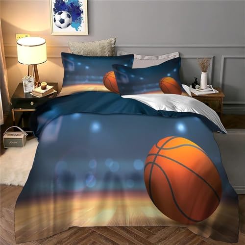 Parure de lit 140x200 basket housse couette microfibre hypoallergique - 6
