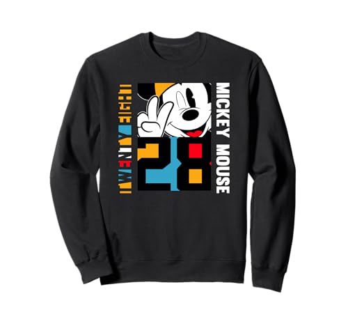 Sweatshirt Mickey 28 Disney pull décontracté gris col rond