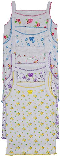 Image of ToBeInStyle Girl's 4 Pack Ruffle Hem Spaghetti Strap Tank Tops