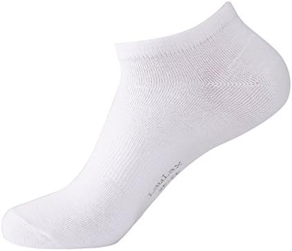 Laulax 6 Pairs Finest Combed Cotton Arch Support Trainer Socks, White, Size 9 - 11