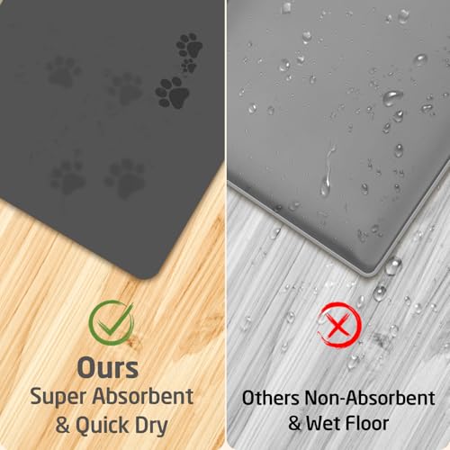 Pet Feeding Mats-Absorbent Dog Mat for Food and Water Bowl, Dog Accessories Pet Supplies, Quick Dry No Stains Water Dispenser Mat for Pet, Non-Slip Bowl mat for Messy Drinkers - Image 4