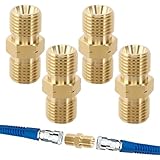 4 Stück Gasschlauch Verbinder Doppelnippel 1/4'' LH, Gasanschluss Adapter, DN8 lks Doppelnippel Messing Gas schlauch Verbinder für Gas, Flüssigkeiten Rohrleitunge, Kupplung Propan Acetylen Gasschlauch