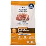 Natural Balance Limited Ingredient Adult Grain-Free Dry Dog Food, Reserve Duck & Potato Recipe, 12 Pound (Pack of 1)