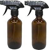 Medical Sales Supply 8oz Amber Glass Bottles with Durable Trigger Sprayers (2 Pack)