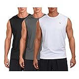 M MOTEEPI Mens Tank Top Undershirt Workout Swim Shirts Sleeveless Gym Tee Shirts 3 Pack Black/Grey/White S