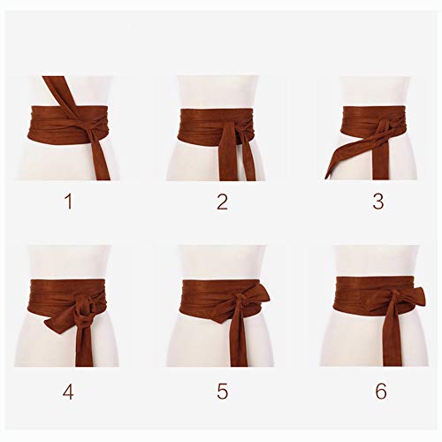 Tong Gu Women Wide Bow Obi Belt Sash Tie Cinch Waist Strap Self Tie Wide Waist Strap for Woman Dress3