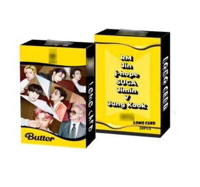 Blue Aura BTS Photocard Merchandise - Gift Collection, Wall Decor, Birthday Decoration Items Bangtan Boys Merch Jimin V Namjoon Jungkook Jin Suga Jhope & Ot7 Lomo Cards - 30 Premium Lomocards
