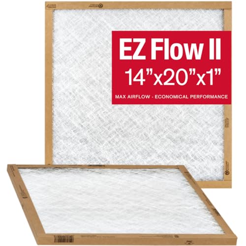 Flanders EZ-Flow II 14x20x1 Air Filters, MERV 1, Furnace, HVAC, & AC Filter - High-Airflow,...