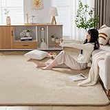 Keusnix ラグ カーペット 低反発 ラグマット 極厚25mm 絨毯 厚手 2畳 180x180cm 滑り止め付 抗菌・防ダニ加工 オールシーズン快適 リビングマット ふわっと手触り じゅうたん こたつマット 床暖房・ホットカーペット対応 ベージュ