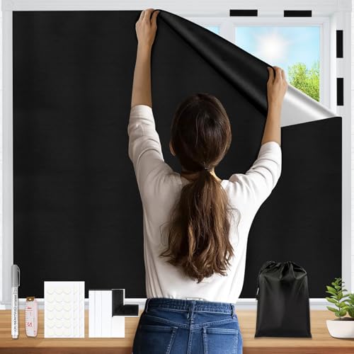 SONITOR Blackout Blinds Stick On 200x148cm, No Drill, Cut to Size, Portable Thermal Curtains with Velcro for Travel, Nursery, Bedroom, Loft, Skylight Windows, Temporary Use - Cosy Home Interiors SONITOR Blackout Blinds Stick On 200x148cm, No Drill, Cut to Size, Portable Thermal Curtains with Velcro for Travel, Nursery, Bedroom, Loft, Skylight Windows, Temporary Use