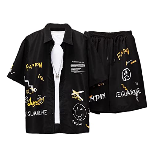 Ensemble 2 pièces Harajuku noir pour vos sorties streetwear en ville