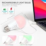 FRIDEKO HOME Smart LED Bulbs, 5 Colour Modes, Touch Control, USB Rechargeable, 150LM, 2000mAh (RGB, 2PX)