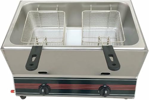 Friteuse à gaz 22L en acier inoxydable à double panier pour table de restaurant - 2