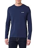 100 % coton Pepe Jeans M Basic Logo Stretch L/S T-Shirt Homme Bleu (Navy), S, Bleu (Bleu Marine), S