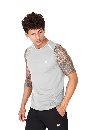 Image of Big Button Mens Dry Fit Stretchable Cut Sleeves Sports Tshirt Tank Top