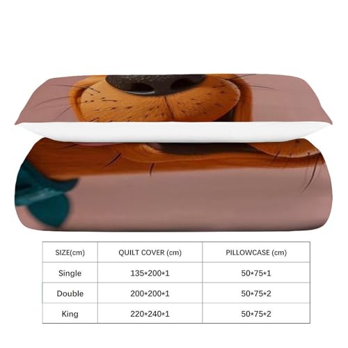 Housse de couette single Un Chien Souriant microfibre 135x200 - 4
