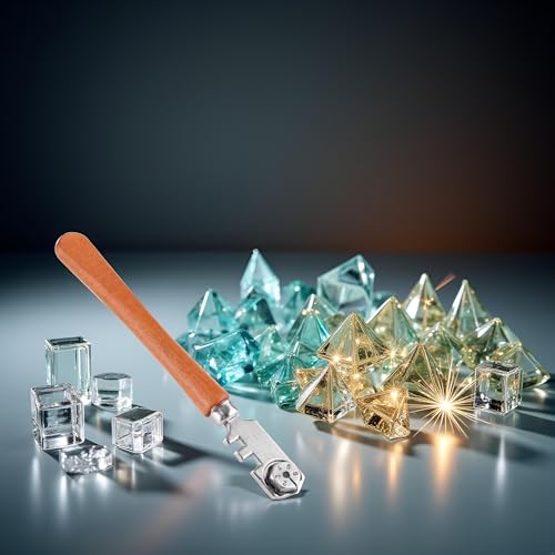 Glass Cutter, 30MM Professional Six Wheel Glass Cutter Craft Cutting Kit Tool with Handle Nice Processed Glass Cutting Tools 1 Piece - Thumbnail 6