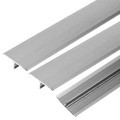 uxcell 3 Pcs Aluminum T Molding Floor Transition Strip, 0.8" x3 Ft Moulding Transition Strip for Doorway, Laminate Flooring, Joining Flooring Gaps of Laminate Planks Tile, Grey