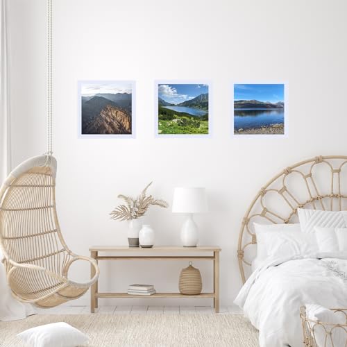 Image of JCJMY 5x5 Picture Frame White for Wall Hanging or Tabletop, Wall Mounting Horizontally or Vertically, 5 x 5 Square Wall Gallery Poster Photo Frame with Shatter Resistant Plexiglass, White