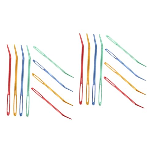 BELLIFFY 2sets Round Knitting Needles Set Double End Needles Large Eye Yarn for Crocheting Sewing Supplies 8pcs*2