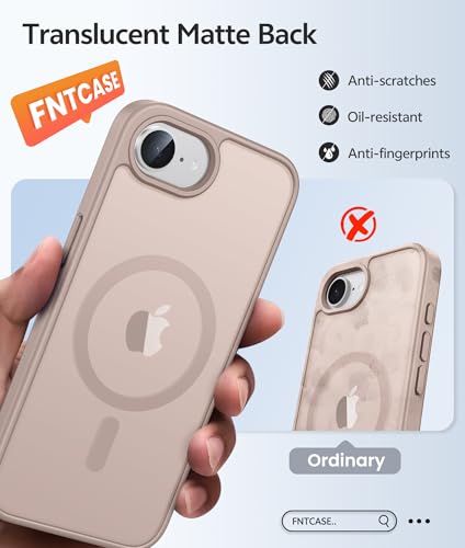 Image of FNTCASE for iPhone 17e Case: iPhone 16e Phone Case [Compatible with Magsafe] Translucent Matte Cases with [Screen Protector] Military Grade Shockproof Protective Phone Cover - Desert Gold