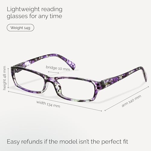 Image of Gaoye Reading Glasses for Women, 6 pack Fashion Readers for Women Men Spring Hinge Eye Glasses, Blue Light Reading Glasses