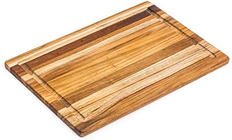 Teakhaus Cutting Board 40x28x1,4cm with sap Groove, Wood, Brown, 40 x 28 x 1.4 cm