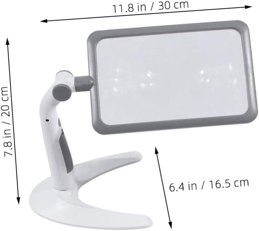 Luxshiny Multi-Functional LED Magnifying Lamp with Magnification and Adjustable Cool Warm Lights Portable Handheld and Desktop Reading Magnifier for Seniors and Visual Impairment Aid