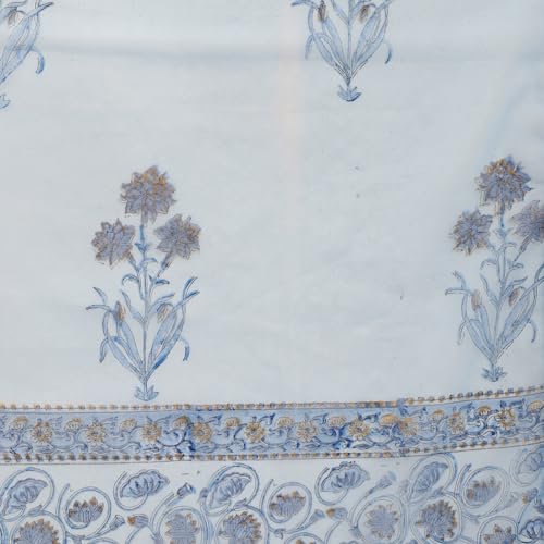 Image of Divena Blue Floral Print Organza Anarkali Kurta set with Dupatta