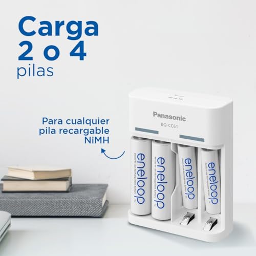 Cargador de pilas recargables AA AAA eneloop Basic con puerto USB y protección de seguridad 7