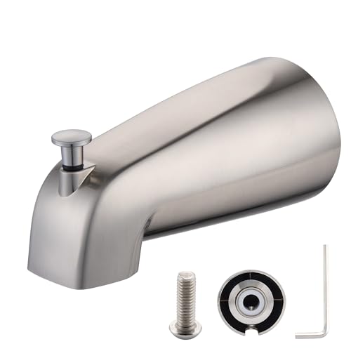 Bathroom Tub Spout Plastic Non-Metallic Fits 4 Inch Reach Wall Front Mount, Slip-on Tub Spout with...