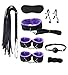 Bed Restraint Kit for Couples Under King Bed Blindfold and Hand Cuff Set for Adults Purple Bedroom Restraints for Bed Straps Spreaders Bar Adult Play Queen Bed Bondaged Rope Cord & Rope Kit Sweater