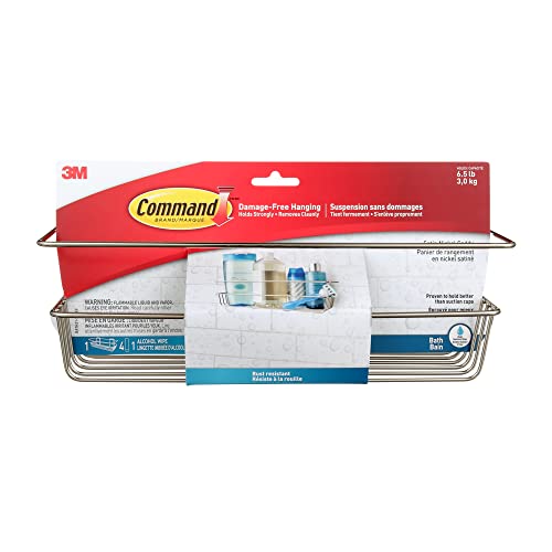 Command Shower Caddy, Satin Nickel, 1 Caddy 4 Strips, BATH31-SN-ESF by Command - Used condition - CA$18.00