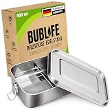 Bublife Brotdose Edelstahl mit Fächern Lunchbox - 800ml - Kinder & Erwachsene