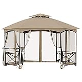 Garden Winds Replacement Canopy for The Crossman Hexagon Gazebo - Standard 350 - Beige - Will ONLY FIT Gazebo Model L-GZ076PST-1A-4