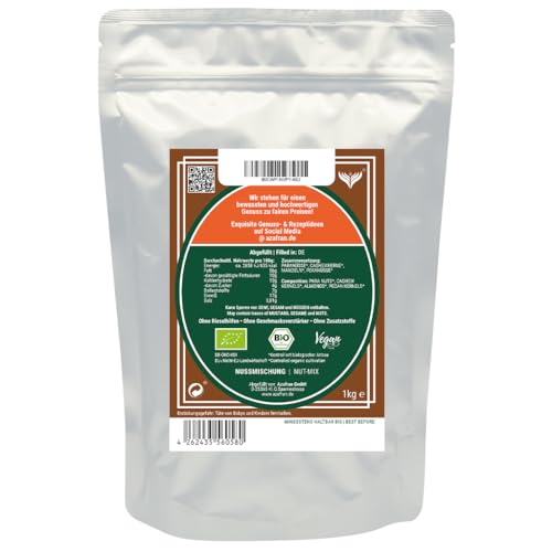 Azafran BIO Nusskernmischung, Nussmischung naturbelassen, Nuss Mix 1kg