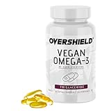 OVERSHIELD® VEGAN OMEGA-3 – 120 Kapseln | 100% Algenöl aus Schizochytrium | 300mg DHA + 150mg...